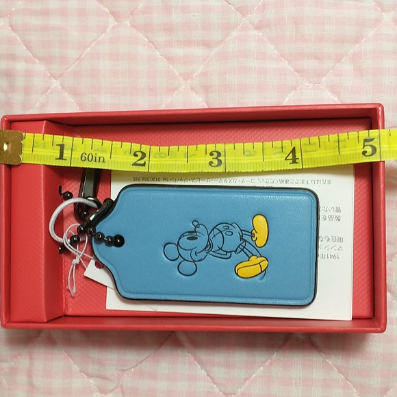 Disney x Coach Blue Mickey Mouse Hang Tag Keychain / Bag Charm - Picture 4 of 4